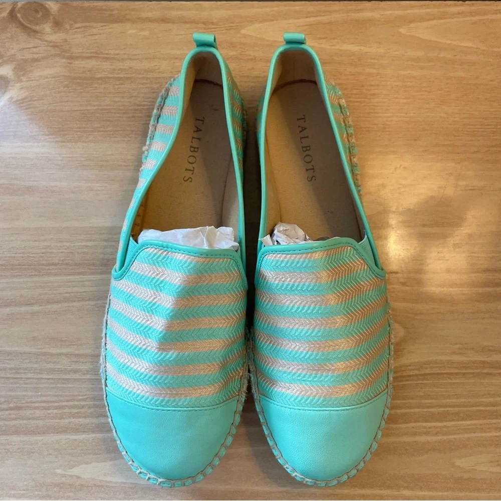 Talbots Turquoise and Beige Espadrilles